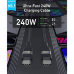 کابل شارژ دو سر تایپ سی انکر مدل ANKER A82E2H12 USB-C PD 240W مشکی طول 1.8 متر - تصویر 2