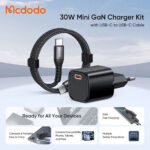 شارژر کامل مکدودو مدل MCDODO CH-0082 USB-C Cable PD 30W  مشکی - تصویر 2