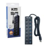 هاب کی نت مدل KNET K-HUAMH907 1.2M 7Port H9 USB3 کلید دار