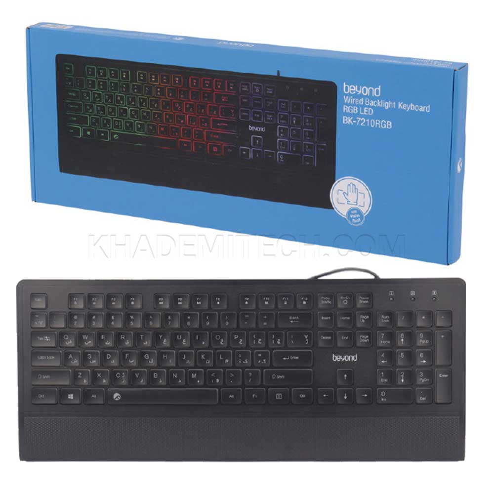 کیبورد سیم دار بیاند مدل BEYOND BK-7210RGB مشکی