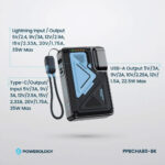 پاوربانک مگ سیف و شارژر دیواری پاورولوژی مدل POWEROLOGY PPBCHA80-BK MagSafe 10000mAh PD 35W مشکی - تصویر 3