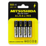 باتری آلکالاین نیم قلم میتسوشیدا مدل MITSUSHIDA AAA بسته 4 عددی