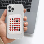 جا کارتی مگ سیف دار  مدل WALLET MAGSAFE Amour چرم طرح آمور سفید - تصویر 2