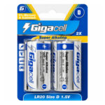 باتری بزرگ سایز D آلکالاین گیگاسل مدل GIGACELL SUPER Alkaline LR20