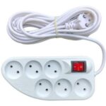 رابط برق 6 خانه کلاسیک الکتریک مدل Classic Electric سفید طول 2 متر
