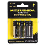 باتری ساده قلمی میتسوشیدا مدل MITSUSHIDA AA بسته 4 عددی