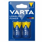 باتری متوسط سایز C آلکالاین وارتا VARTA LONGLIFE POWER بسته دو عددی
