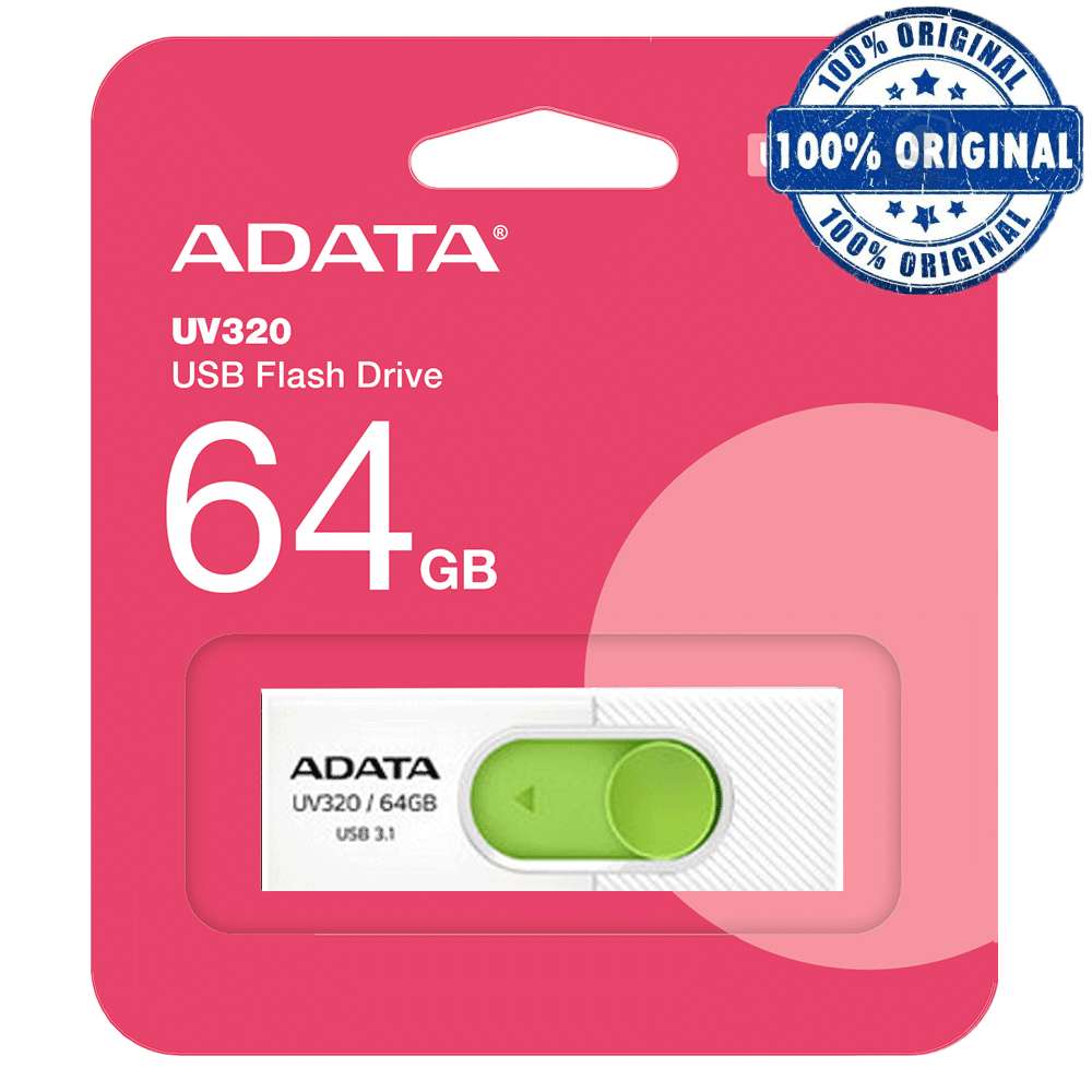 فلش UV320 64G سفید سبز A-DATA USB 3.2