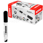 ماژیک وایت برد سر گرد کورس مدل KORES XW1 MARKER بسته 12 عددی مشکی