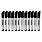 ماژیک وایت برد سر گرد کورس مدل KORES XW1 MARKER بسته 12 عددی مشکی - تصویر 3