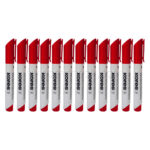 ماژیک وایت برد سر گرد کورس مدل KORES XW1 MARKER بسته 12 عددی قرمز - تصویر 3