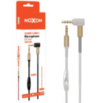 کابل صدا میکروفن دار موکسوم مدل MOXOM AUX-42M سفید طول 1 متر