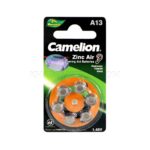 باتری سمعک کملیون مدل CAMELION A13 پک 6عددی