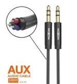 0کابل صدا AUX-09مشکی 1Mزرهی MOXOM - تصویر 2