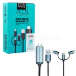 کابل تبدیل Micro و Type C و Lightning به HDMI کی نت پلاس مدل KNET PLUS KP-CT3 طول 2 متر