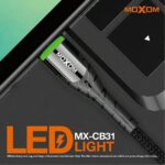 0کابل  TYPE-C CB31کنفی مشکی MOXOM - تصویر 2