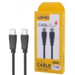 کابل شارژ دو سر تایپ سی طرح الدینیو مدل LDINO Type-C to Type-C 60W طول 1 متر