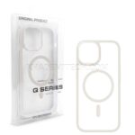 قاب اپل مدل Q SERIES Mag safe IPHONE 15 Pro Max شفاف دور سفید