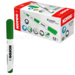 ماژیک وایت برد سر کج کورس مدل KORES XW2 MARKER بسته 12 عددی سبز