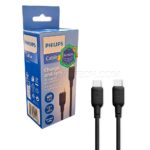 کابل شارژ دو سر تایپ سی فیلیپس مدل PHILIPS DLC6541CB مشکی طول 1.2 متر