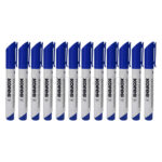 ماژیک وایت برد سر گرد کورس مدل KORES XW1 MARKER بسته 12 عددی آبی - تصویر 3
