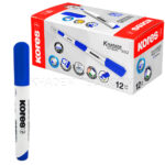 ماژیک وایت برد سر کج کورس مدل KORES XW2 MARKER بسته 12 عددی آبی