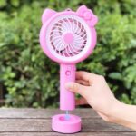 پنکه دستی شارژی مدل Mini Fan 8803 فانتزی صورتی - تصویر 2