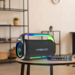 اسپیکر بلوتوثی پرتابل کارائوکه میکروفن دار پاورولوژی مدل POWEROLOGY PWLAU012 Deep Bass  PW012 - تصویر 2