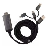 کابل تبدیل سه سر Micro و Type C و Lightning به HDMI کی نت پلاس مدل K-NET PLUS KP-CHDMCT3 3IN1 HDTV طول 2 متر - تصویر 2