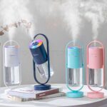 دستگاه بخور سرد و چراغ خواب مدل Humidifier Magic Shadow آبی - تصویر 3