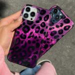 قاب اپل مدل  LEOPARD IPHONE 15 PRO Max طرح پلنگی بنفش - تصویر 2