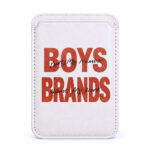 جا کارتی مگ سیف دار  مدل WALLET MAGSAFE Boys Brands چرم سفید
