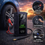 جامپ استارتر، پمپ باد و پاور بانک مدل Car Jump Starter K09B 3000A - تصویر 2