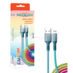کابل شارژ لایتنینگ موکسوم مدل MOXOM KH-100 IPHONE رنگین کمان طول 1 متر
