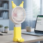 پنکه دستی شارژی مینی فن مدل MINI FAN LY3088 زرد - تصویر 2