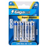 باتری آلکالاین قلم گیگاسل مدل GIGACELL Super Alkaline AA بسته 4 عددی