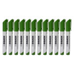 ماژیک وایت برد سر کج کورس مدل KORES XW2 MARKER بسته 12 عددی سبز - تصویر 3