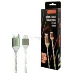 کابل شارژ لایتنینگ موکسوم مدل MOXOM KH-68 LED IPHONE سفید طول 1 متر