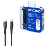 کابل شارژ دو سر تایپ سی بیاند مدل BEYOND BCC-412 60W مشکی طول 2 متر