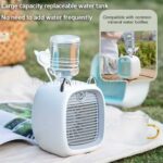 پنکه شارژی مه پاش مدل Spray Cooling Fan طرح گربه سفید - تصویر 3