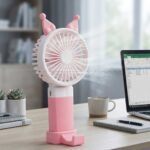 پنکه دستی شارژی مینی فن مدل MINI FAN LY3088 صورتی - تصویر 2