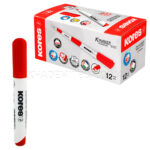 ماژیک وایت برد سر کج کورس مدل KORES XW2 MARKER بسته 12 عددی قرمز