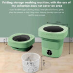 مینی واش و ماشین لباسشویی تاشو پرتابل فولدینگ مدل Folding Washing Machine سبز - تصویر 3
