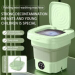 مینی واش و ماشین لباسشویی تاشو پرتابل فولدینگ مدل Folding Washing Machine سبز - تصویر 2