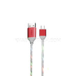 کابل شارژ میکرو موکسوم MOXOM KH-68 LED MICRO صورتی طول 1 متر - تصویر 2