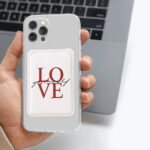 جا کارتی مگ سیف دار  مدل WALLET MAGSAFE LOVE چرم طرح لاو سفید - تصویر 2