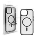 قاب اپل مدل Q SERIES Mag safe IPHONE 15 Pro Max شفاف دور مشکی