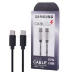 کابل شارژ دو سر تایپ سی طرح سامسونگ مدل SAMSUNG Type-C to Type-C 60W مشکی طول 1.8 متر