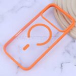 قاب اپل مدل Q SERIES Mag safe IPHONE 17 Pro شفاف دور نارنجی - تصویر 2