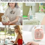 پنکه شارژی مه پاش مدل Spray Cooling Fan طرح گربه زرد - تصویر 5